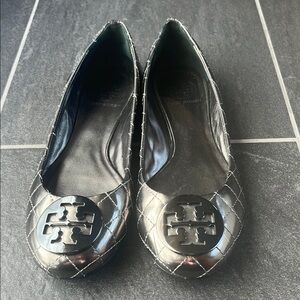 Tory Burch Metallic Silver Quilted Women's Flats